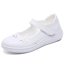 Ladies slip on ita Shoes Leather Mary Janes Nurse Shoes Woman White Flats kawaii - £32.39 GBP