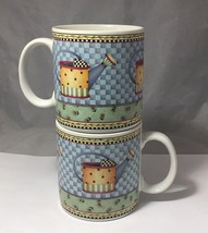 SAKURA STONEWARE WATERING CAN  2 MUGS BY DEBBIE MUMM - £7.06 GBP