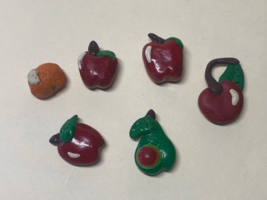 Lot of 6 Vintage Fruit Fridge Magnets - $6.08