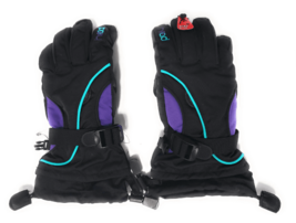 Head Junior Jr Black Purple Teal Insulated Ski Snowboard Winter Gloves M... - $43.78
