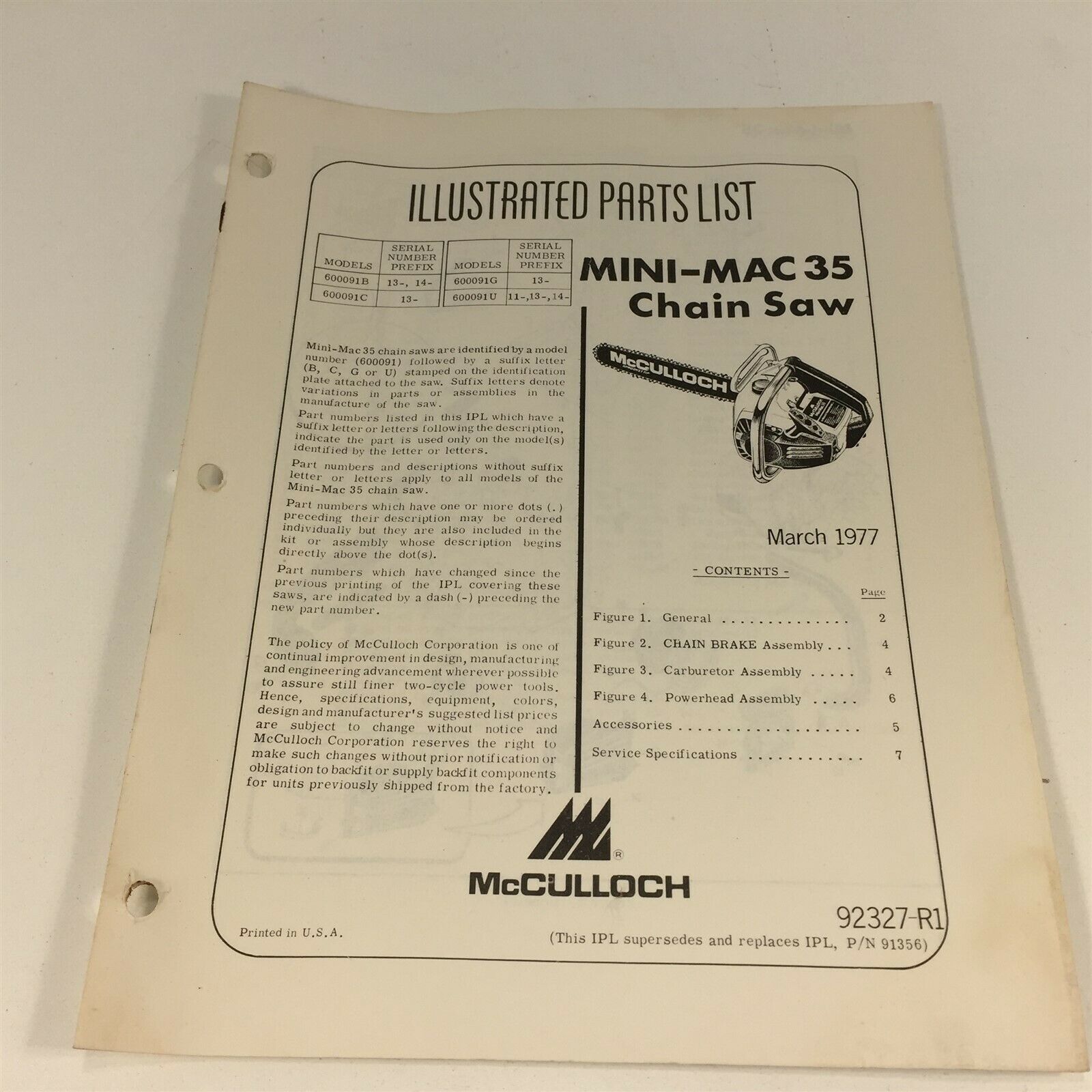 1977 McCulloch Mini Mac 35 Chain Saw and 50 similar items