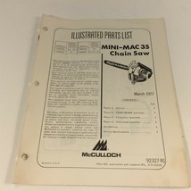 1977 McCulloch Mini-Mac 35 Chain Saw Illustrated Parts List 92327-R1 - £19.91 GBP