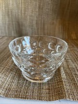 VTG Bubble Glass Candy Dish Bowl Pressed Glass  Indent Pedestal Base 4” - $13.31