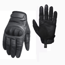 Touchscreen Summer Motorcycle Motorbike Gloves PU Leather Black - £18.84 GBP