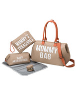 Anymom Mommy Diaper Bag Khaki Handbag 5 pcs Set with Portable Changing P... - $156.60 CAD