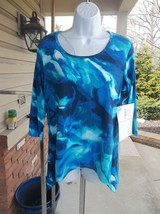 NWT ONQUE CASUALS BLUE OMBRE TUNIC S - $14.99