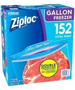 152 Ziploc 916198 Gallon Freezer Bags - 4 Pack of 38 Grip&#39;n Seal Top Bag... - £25.88 GBP