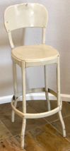 Vintage 34.5&quot; Metal Mfg Industrial Seating Shop Stool Machinist Art - White - $944.80 MXN