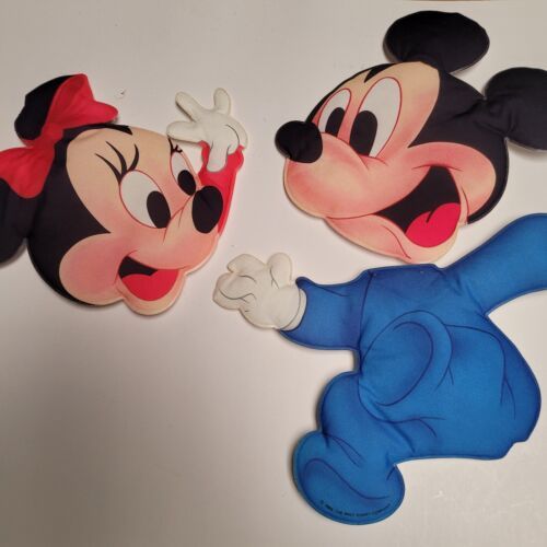 Disney Minnie & Mickey Mouse Wall Decor Plush Soft Nursery 1984 Incomplete  - $10.00