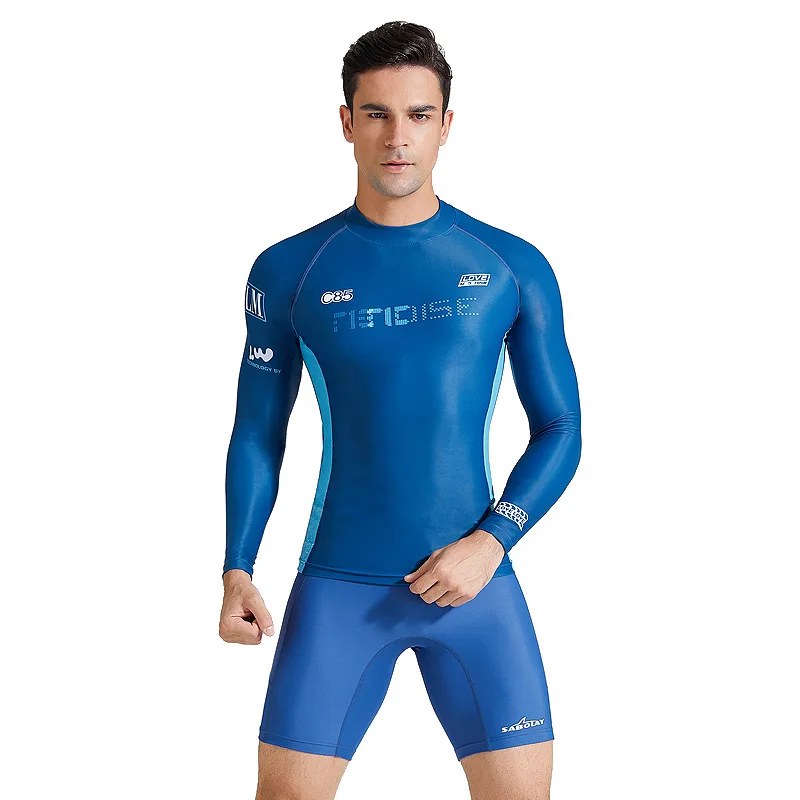 Sporting Surf Rashguard Men Rash Guard UPF50 UV Protection Long Sleeve Swimwear  - £29.57 GBP