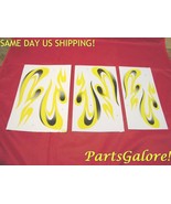 6pc Decal / Sticker Set Yellow Flame, 50-125cc ATV Quad Motorcycle Dirt ... - $167.54 MXN