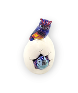 Hatched Egg Pottery Bird Red Owl Blue Parrot Mexico Hand Painted Clay Si... - £11.61 GBP