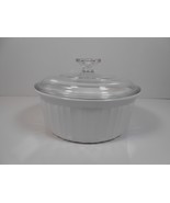 Corning Ware French White F-5-B 1.6 Liter Round Casserole Dish With Lid - £10.52 GBP