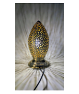Ballrugby copper table lamp, Handcrafted lamp, Engraved patterns, Cozy a... - $173.69 CAD