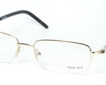 Nuovo ViViD 517 Lucido Oro Occhiali da Sole Mezzo Cerchio Montatura Metallo - $58.51