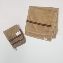 3 Pc Bath Towel Set Brown St Mary&#39;s Washcloth Made in USA - £11.62 GBP