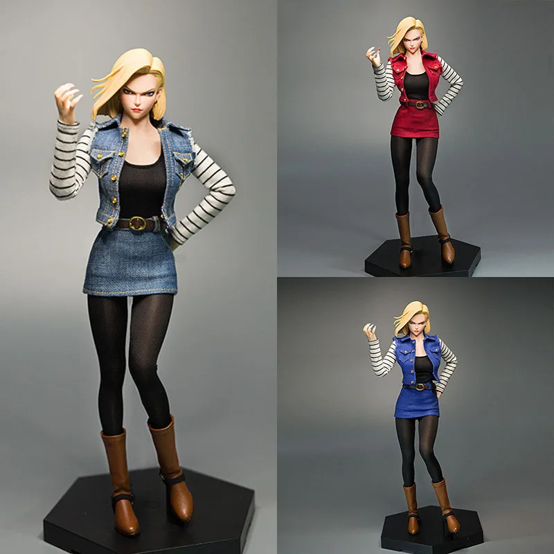 Dolls CDtoys M013 1/6 Android 18 Vest Skirt Set Female Soldier Clothes Model Fit - £57.03 GBP
