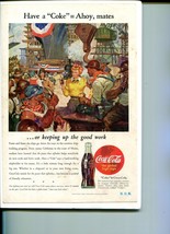 Vintage 1944 Coke Ad WW II Patriotism Construction Shipyard Bunting Coca Cola - £6.37 GBP