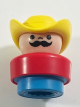 Vintage Fisher Price Little People Cowboy Saloon Yellow Hat Chunky Figur... - $165.89 MXN