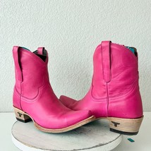 Lane EMMA JANE Womens Cowboy Bootie 9 Western Hot Pink Cowgirl Short Ank... - $133.65