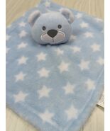Gentle Steps Blue teddy bear white stars Baby Security Blanket plush Lovey - $14.84