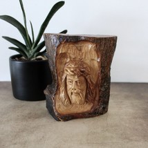 Table Top Sculpture of Jesus Curved in Olive Wood, Religious Gift of Faith, Made - £56.79 GBP