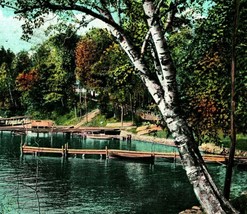 Catskill Bay Barca Dock Lago George New York Ny 1910 Vtg Cartolina - £11.97 GBP