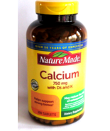 Nature Made Calcium 750 mg With Vitamin D3 & K 300 Tablets New Factory Sealed - $29.95