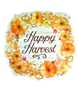 Happy Harvest Fall Wreath Placemats Set of 4 Vinyl Thanksgiving Foam Bac... - $36.23