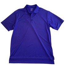 Adidas Golf Solid Deep Purple 3 Button Short Sleeve Pullover Polo Shirt Mens Med - £11.05 GBP
