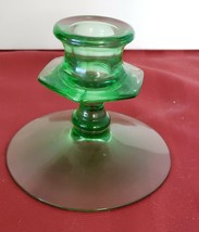 Art Deco Uranium Glass Green  Candle Stick Holder - £11.46 GBP