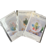 3 PC Cactus  Embroidery Stamped Kit Choice of Colors - $12.75