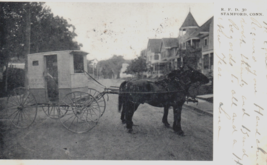 Stamford Connecticut Postcard RFD US Mail Carrier Post Office Wagon - £37.63 GBP
