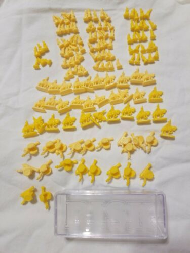 Risk Replacement Yellow Army 144 Pieces & Case 1999 Parts Artillery Infantry - £7.05 GBP