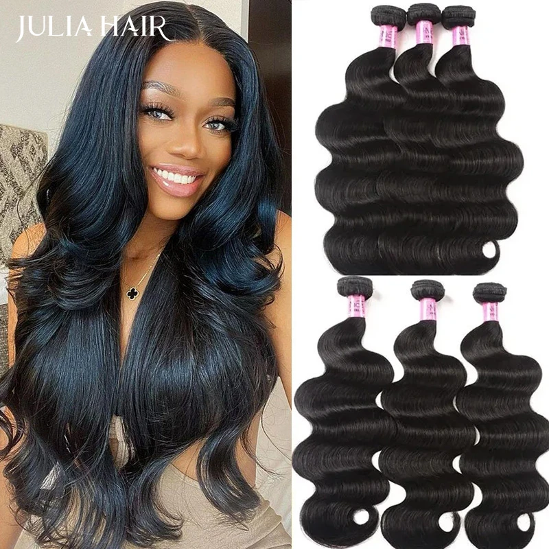 Julia Hair 30Inch Body Wave Brazilian Virgin Hair Bundles Natural Color 100% - £90.90 GBP+