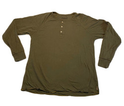 Jeremiah Men’s Henley Shirt Long Sleeve Olive Green Size XL Buttons Cott... - £9.31 GBP