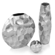 Artistic Rough Silver Round Vase - £91.90 GBP