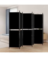  6-Panel Room Divider Black 118.1&quot;x70.9&quot; Fabric - $2,569.23 MXN