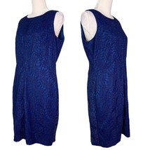 Vince Camuto Dress Size 14 Shift Blue Lace Sleeveless Lined - £27.97 GBP