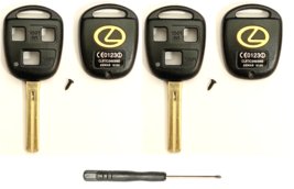 X2 Lexus 3 Button Remote Head Key Shell TOY48 (Short) + Screwdriver Usa A+++ - £10.30 GBP