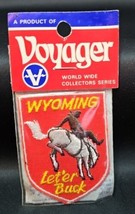 Vintage Voyager WYOMING Embroidered Sew On Patch World Wide Collector Series USA - £12.45 GBP