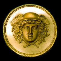 Hellenistic and Roman Hermes Mercury sculpture plaque in gold Finish - $19.79