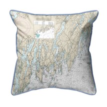 Betsy Drake Southport - Pemaquid, ME Nautical Map - Light Blue Cord Large - $54.44