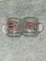 Vintage Anchor Hocking Harley Davidson Coffee Mugs Cups Christmas 1999 - $19.16