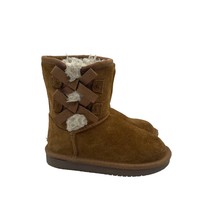UGG Koolaburra Victoria Short Chestnut Lined Booties Boots Suede Toddler Girl 9 - £19.89 GBP