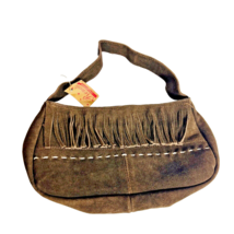 Southwestern Style Brown Genuine Suede Boho Chic Handbag - £19.77 GBP