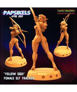 3D Printed Papsikels Cyberpunk Sci-Fi Yellow Sigh Female Elf Tracker - 28mm 32mm - $9.90