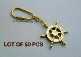 Lot Of 50 Pieces Nautical Brass Wheel KeyChain handmade Brass Wheel key ... - $94.05