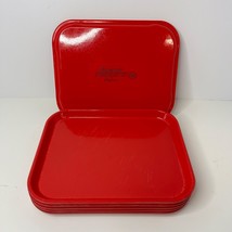 Vintage Cambro Camtray Serving Tray Set of 6 Fiberglass Red 8x10 - $43.39
