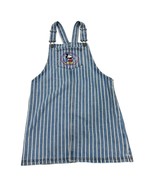 Disney Mickey Mouse Striped Denim Overall Dress Girls Size L Blue &amp; White - $701.88 MXN